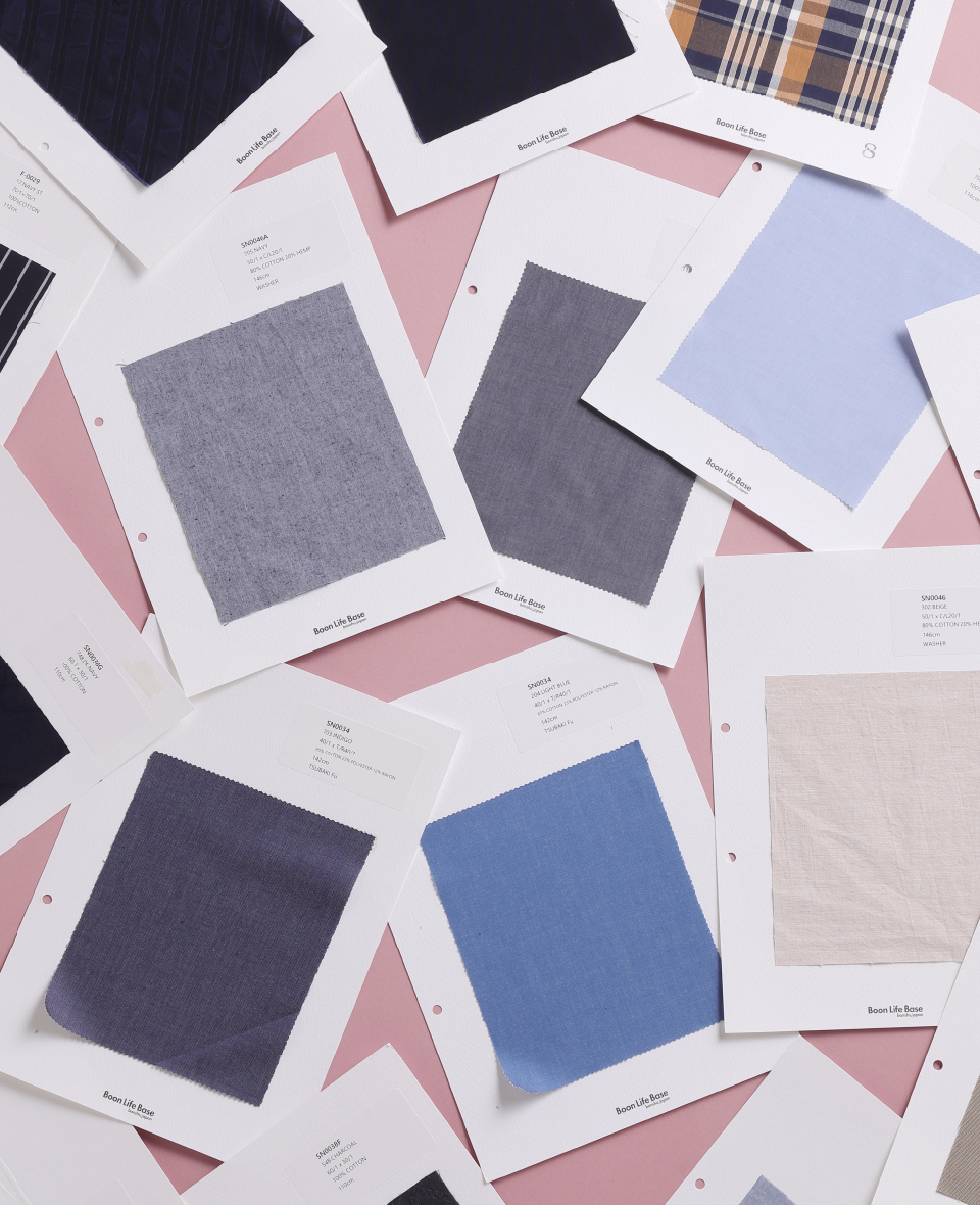 様々な生地のラインナップ